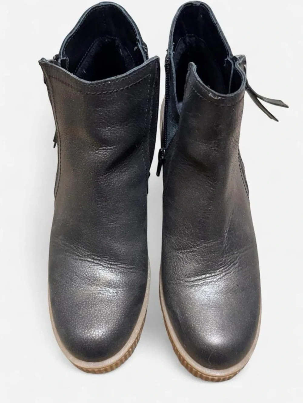 Yokono Spain | Dark Brown Leather |  Wedge Boots | Chunky Heel | Size 39